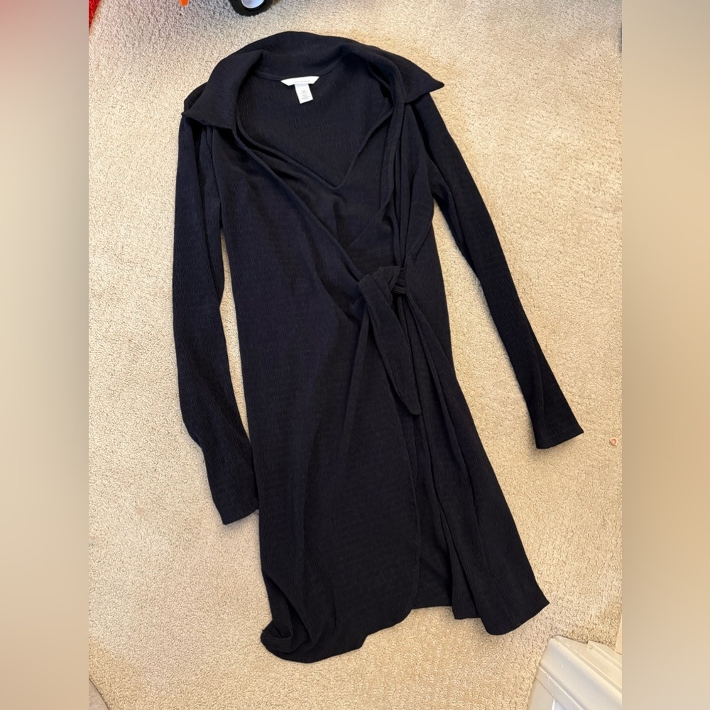 H&M Long Sleeve Ribbed Nursing Wrap Dress size M